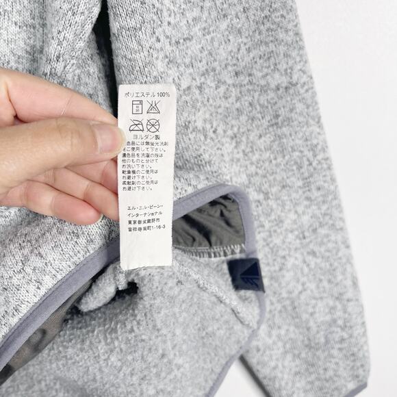 LL Bean Womens Small Pewter Gray Sweater Fleece Pullover Snap Regular Pockets - Picture 10 of 11